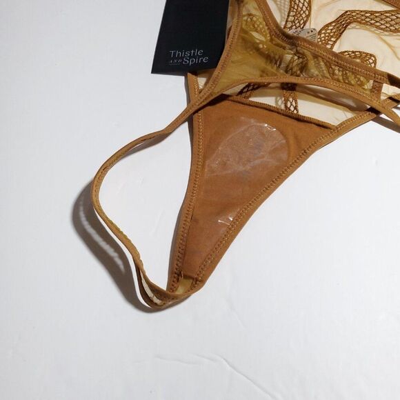 Thistle and Spire Medusa Thong Panty Gold Underwear Plus Size 3X Yellow Snake - Picture 5 of 6